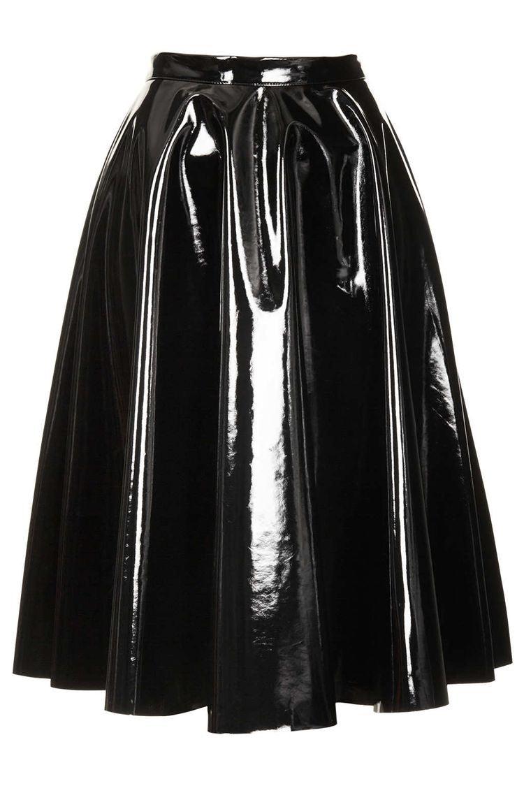 PU Leather Shiny Skirt